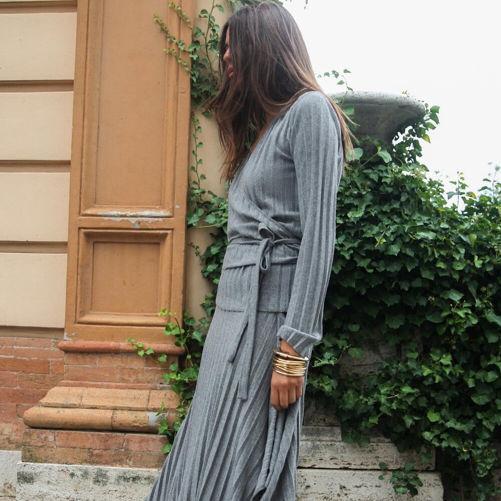 Zara Soft Pleated Jacket Wrap Top